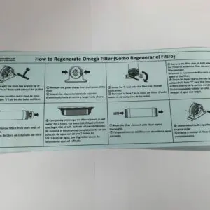 Omega Softener Instructions Sticker