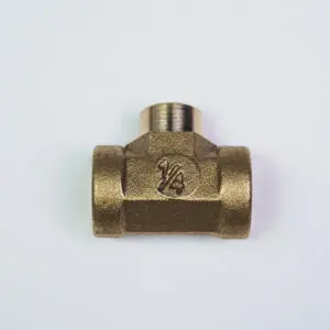 Tee-Nipple 1/4" PT female to M8 to 1/4" PT female, Brass (00-70788)