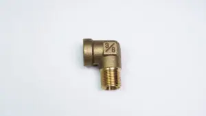 Elbow Nipple 3/8" G male to 1/4" PT female, Brass (00-70800)