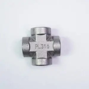 Cross Nipple 1/4" PT female, Stainless Steel (00-71269)