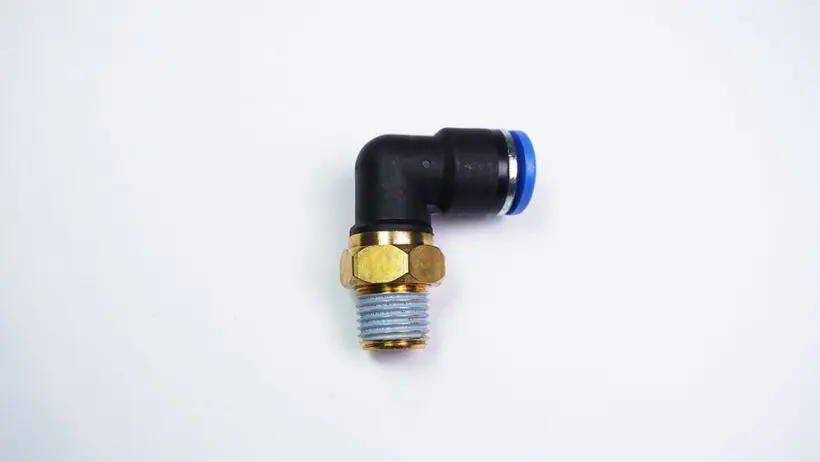 00-70448 One-Touch Nipple PL10 - 1/4M to 16 mm tubing, elbow