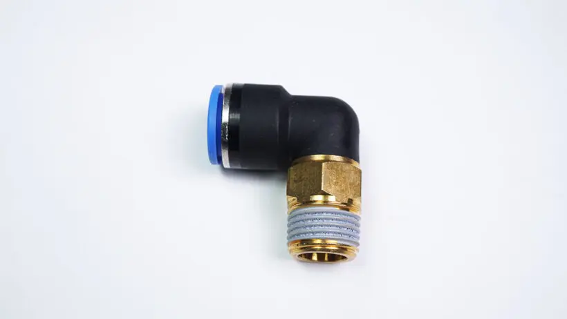 00-70449 One-Touch Nipple PL16 - 1/2M to 16 mm tubing, elbow