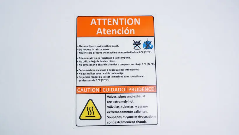 Attention & Caution sticker
