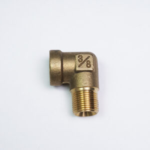 Elbow Nipple 3/8" G male to 1/4" PT female, Brass (00-70800)