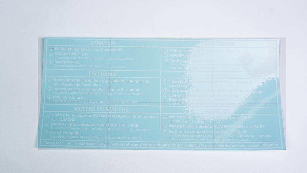 Start Up/Shut Down Instruction Sticker, SE-II - Steamericas, Inc.